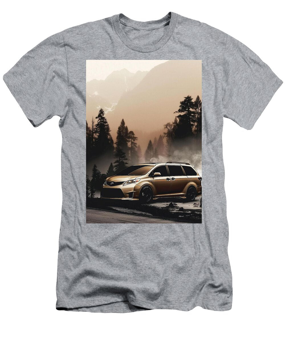 Toyota Sienna Minivan in a Misty Mountain Landscape Destiney Sullivan T-Shirt