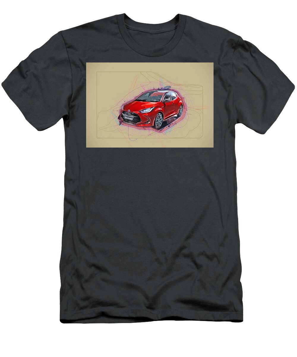 Toyota Yaris 2020 Exterior Red Hatchback New Japanese Cars Ola Kunde T-Shirt