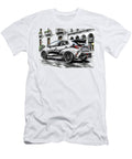 Toyota Yaris Silver Hatchback Car in City Setting Detailed Sketch Lowell Harann T-Shirt