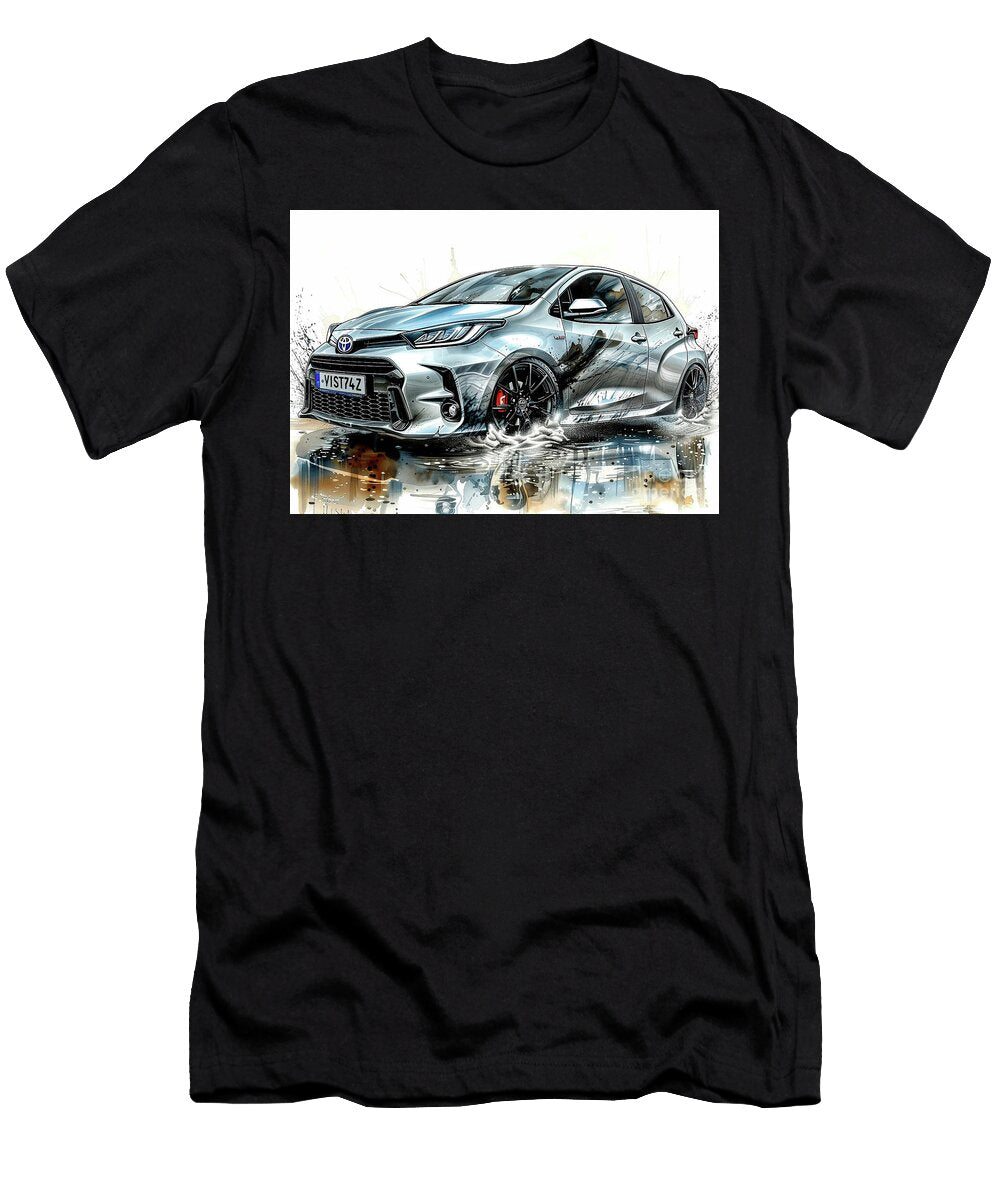 Toyota Yaris Toyota Hatchback Car Illustration Modern Design Sporty Look Lowell Harann T-Shirt