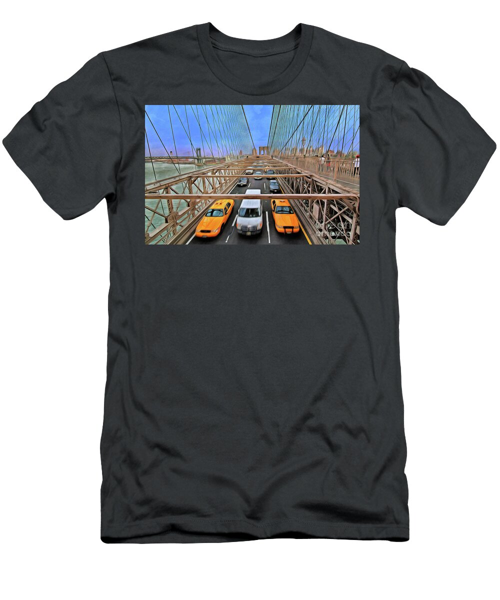 Traffic Through Brooklyn Bridge George Atsametakis T-Shirt