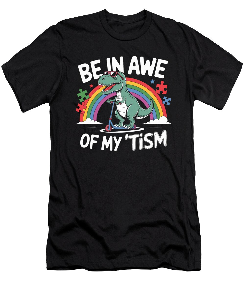 Trex Dinosaur Autism Awareness Be in Awe of My Coami Tacti T-Shirt