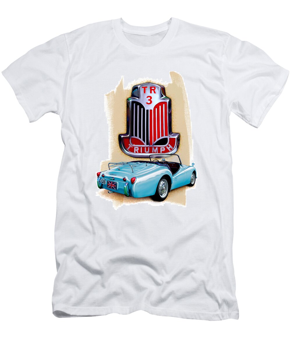 Triumph Tr 3 Lite Blue David Kyte T-Shirt