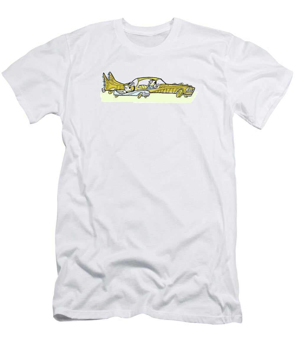 Two Arguing Men From Their Cars Csa Images T-Shirt
