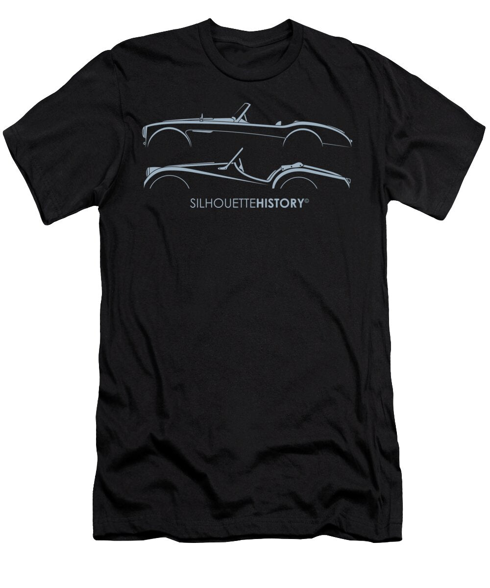 Two Brit Roadsters 59 Silhouettehistory Gabor Vida T-Shirt