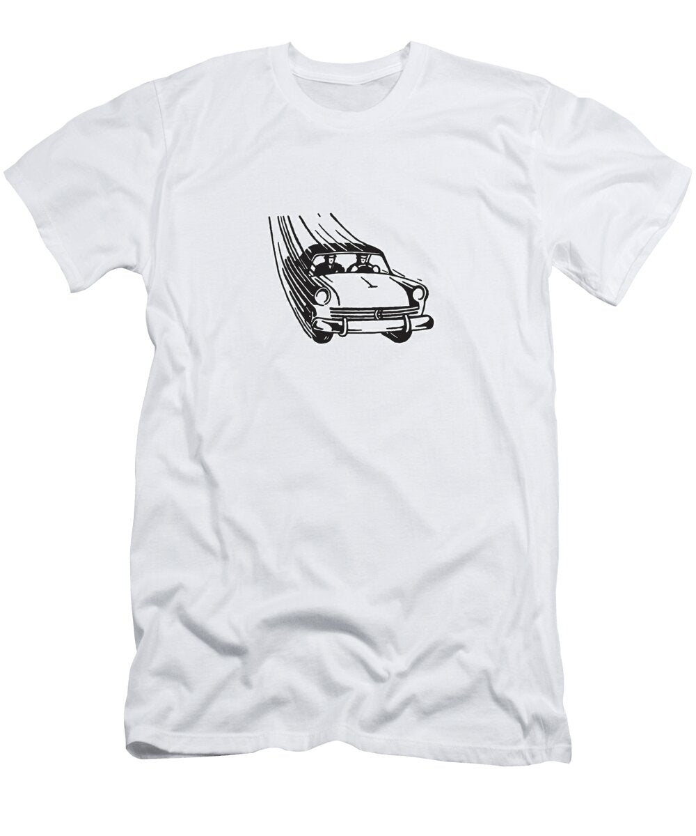 Two People in Speeding Car Csa Images T-Shirt