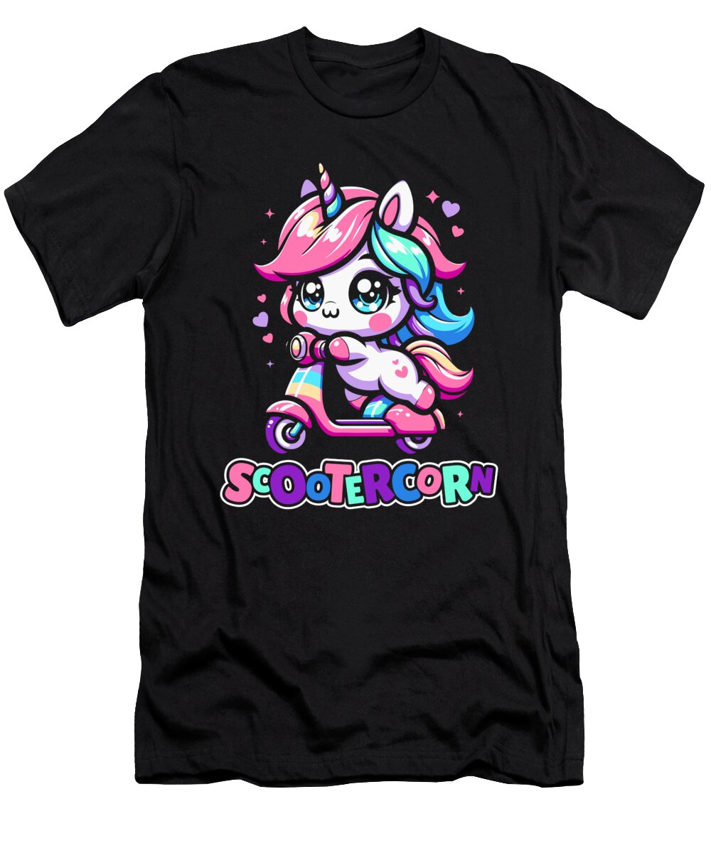 Unicorn Bike Moped Motorbike Scooter Scootercorn Crazy Squirrel T-Shirt