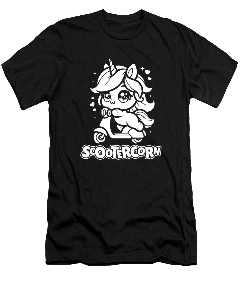Unicorn Bike Scooter Moped Motorbike Scootercorn Crazy Squirrel T-Shirt