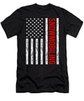 USA Flag Snowmobiling Snowmobile Petrona Romero T-Shirt