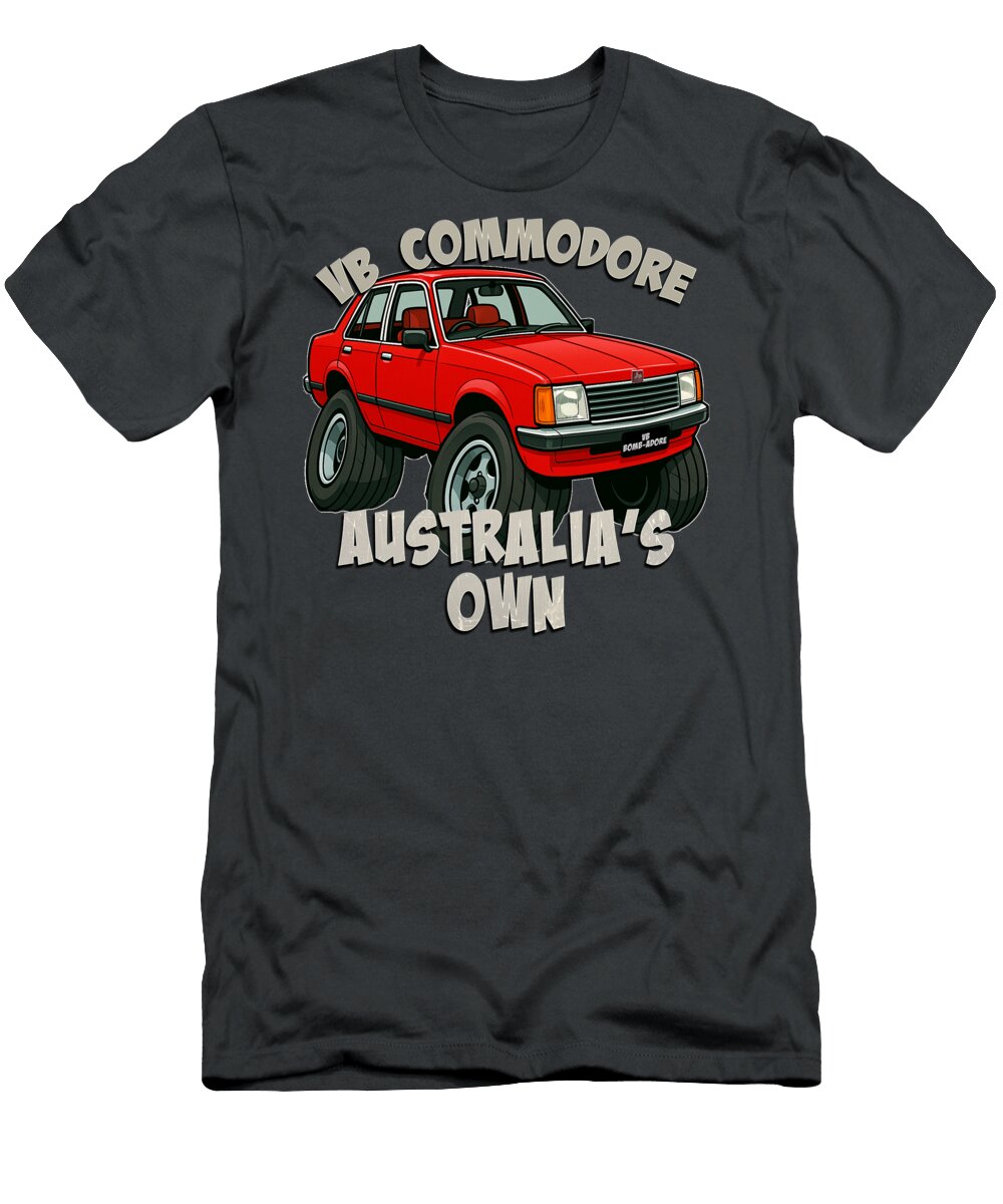 Vb Commodore Bombadore Cartoon Aussie Muscle Car Art Michael Van Der Hoorn T-Shirt