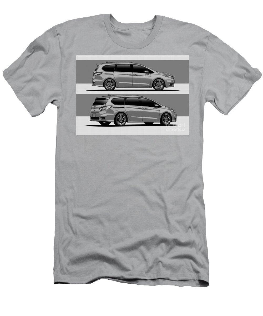 Vehicle Car Auto Pencil Minimal Sienna Geometric Sketch Monochrome Toyota Clint Mclaughlin T-Shirt