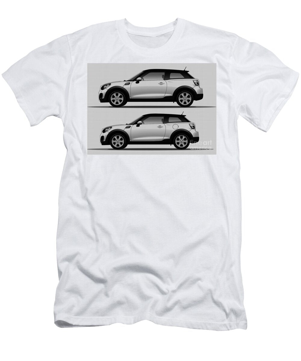 Vehicle Car Cooper Geometric Mini Monochrome Sketch Paceman Auto Minimal Pencil Clint Mclaughlin T-Shirt