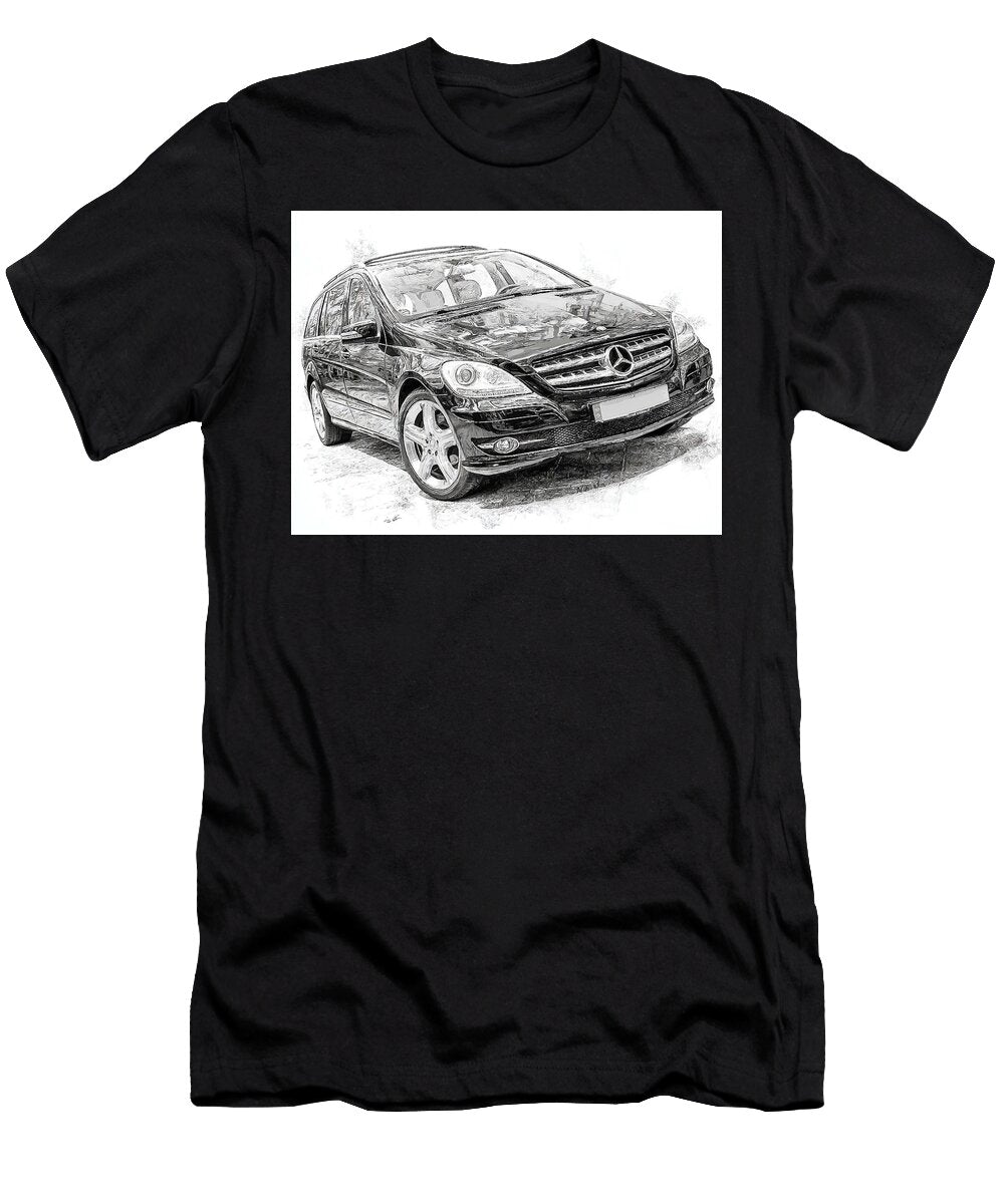 Vehicle Design Mercedes Benz R Class 2006 Minivan Luxury Car Elegant Black Car Sketch Hollie Love T-Shirt