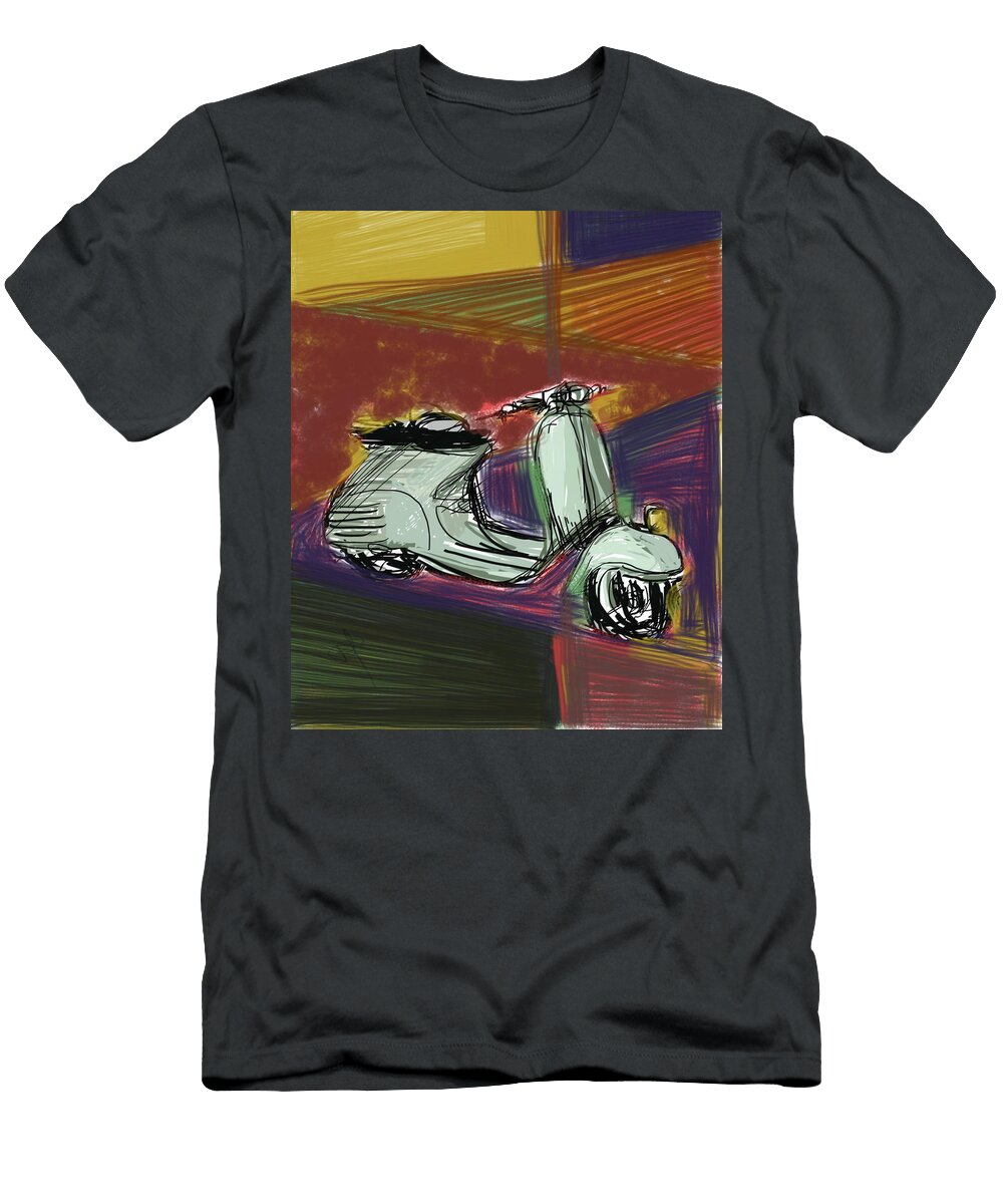 Vespa in Cubist Land Russell Pierce T-Shirt