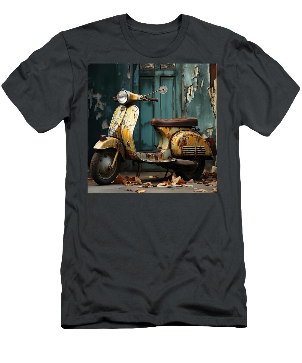 Vespa Italian Scooter N001 Edit Voros T-Shirt