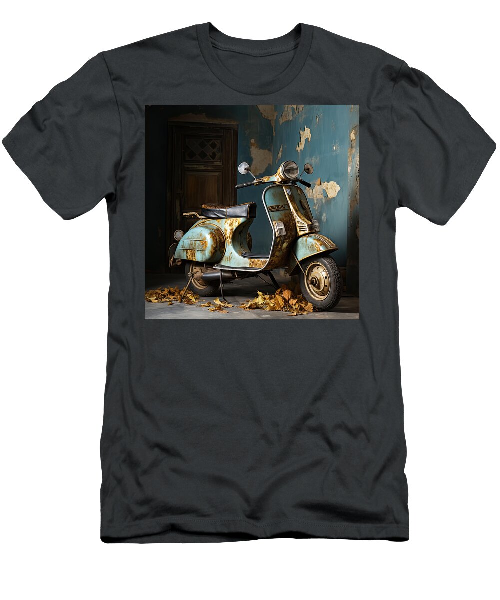 Vespa Italian Scooter N011 Edit Voros T-Shirt