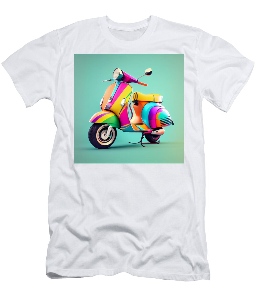 Vespa Scooter Art Stephen Smith Galleries T-Shirt