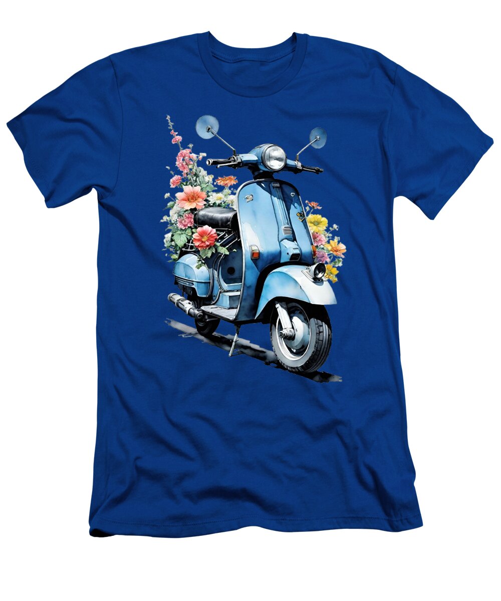 Vespa with Colorful Floral Accents Svitlana Pogorila T-Shirt