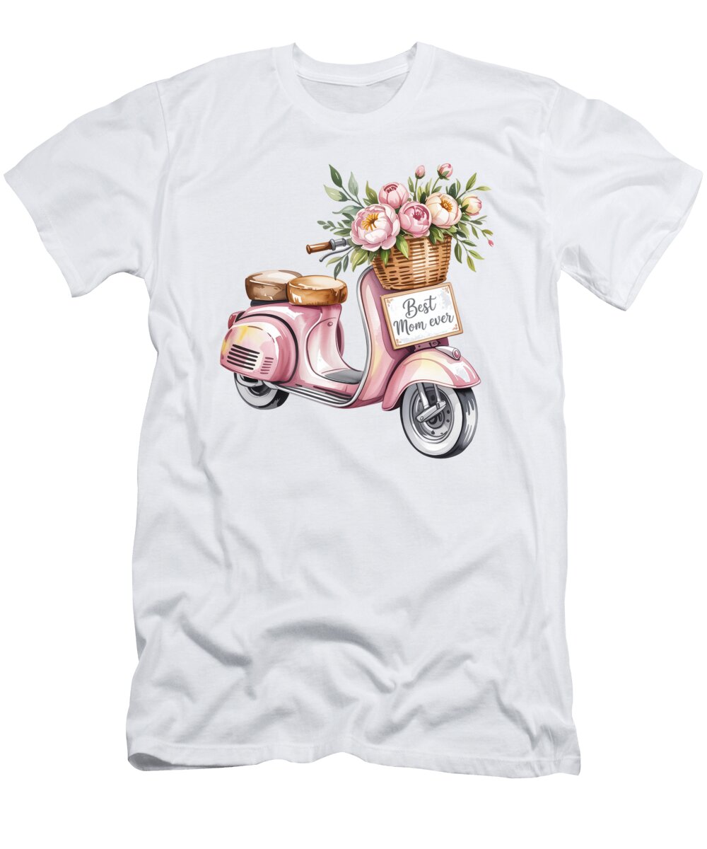 Vespa with Flowers Joanna Redesiuk T-Shirt