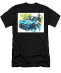 Vibrant Blue Car Illustration Artful Design Subaru Legacy 2023 Sedan Blue Car Vibrant Blue Car Art Hollie Love T-Shirt