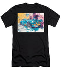Vibrant Blue Sedan on Cobblestone Street Modern Vehicle Volvo S90 2023 Sedan Urban Car Vibrant City Hollie Love T-Shirt