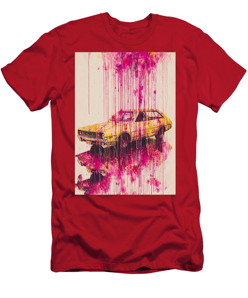 Vibrant Dripping Car 1974 Amc Hornet X Hatchback 304 Hugo Boyle T-Shirt