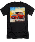 Vibrant Orange Van Against a Sunset Red Car Painting Van Art Toyota Vellfire 2002 Japan Minivan Jdm Grayson Sheppard T-Shirt
