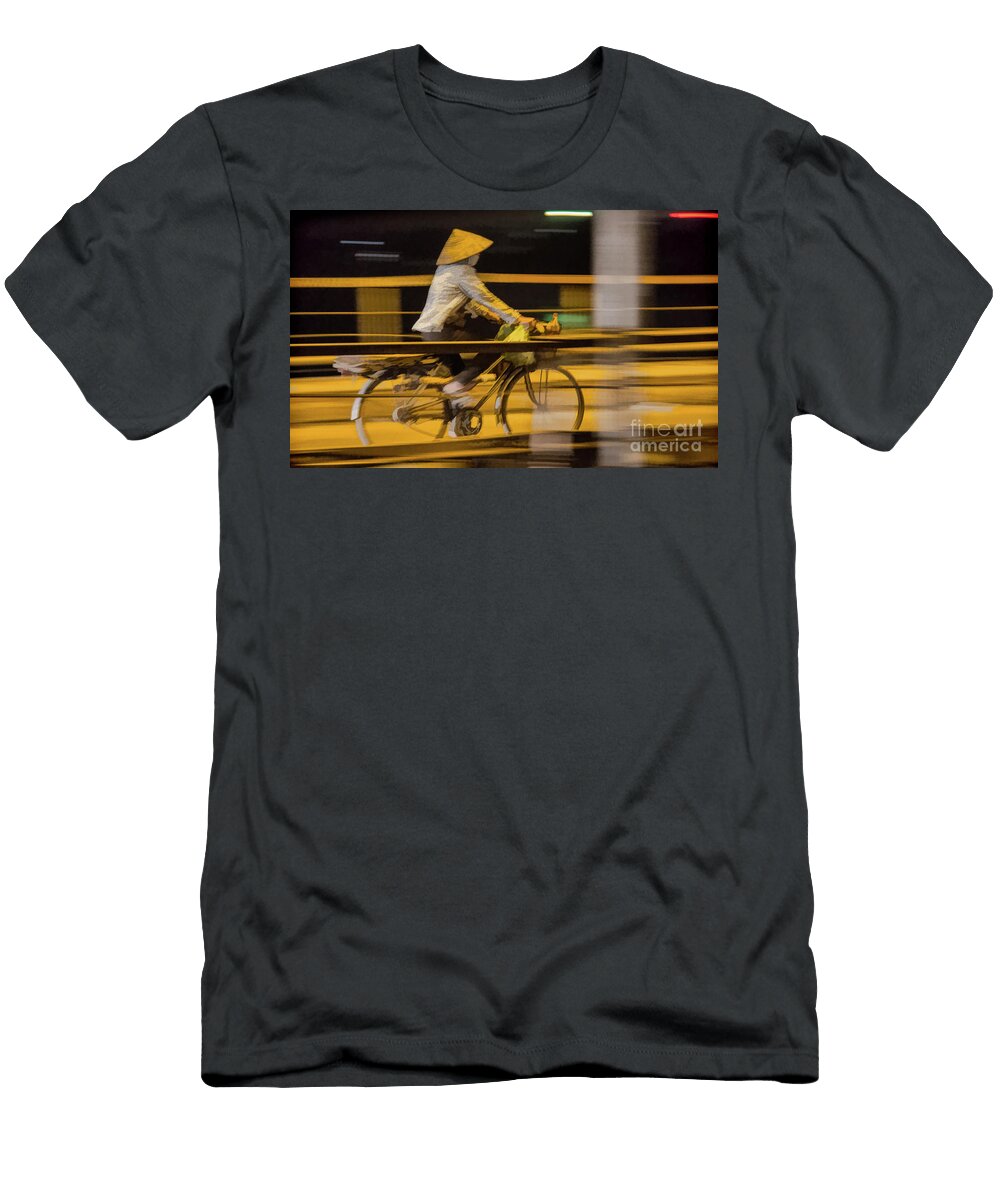 Vietnamese Woman Bicycle Bridge Chuck Kuhn T-Shirt