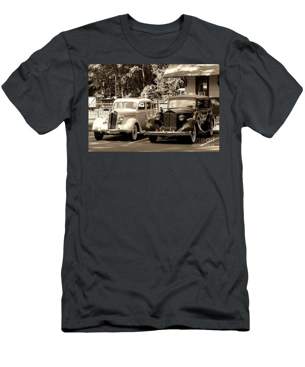 Vintage Automobiles At a Train Station Olivier Le Queinec T-Shirt