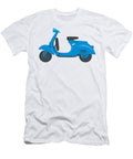 Vintage Blue Italian Scooter with Italian Heart Sticker Under the Seat Idan Badishi T-Shirt