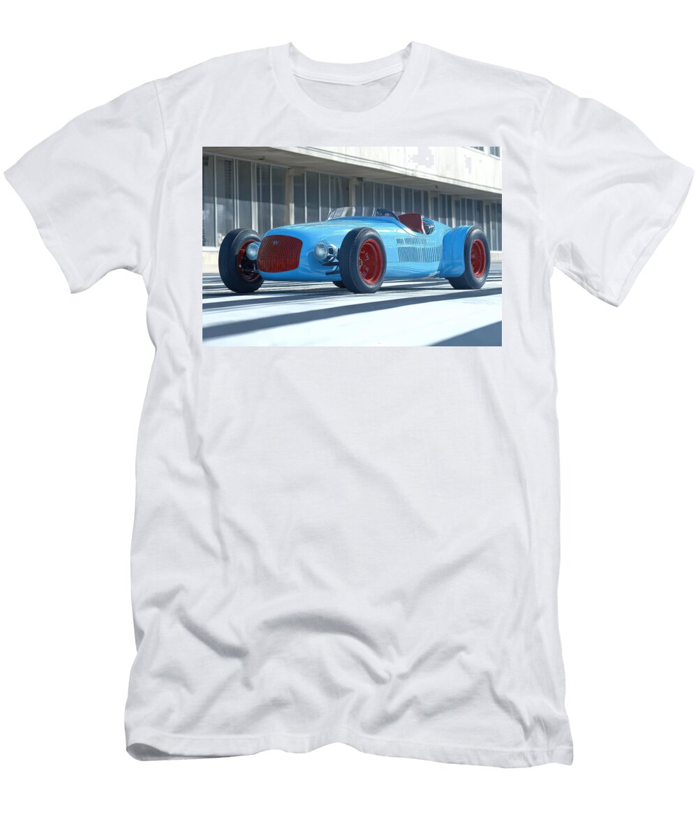 Vintage Blue Race Car Evie Carrier T-Shirt