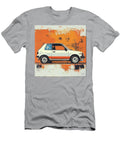 Vintage Car Abstract Art Suzuki Swift 1983 Japan Hatchback Jdm Car Orange Background Grayson Sheppard T-Shirt