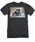 Vintage Car in Snowy Forest Evie Carrier T-Shirt