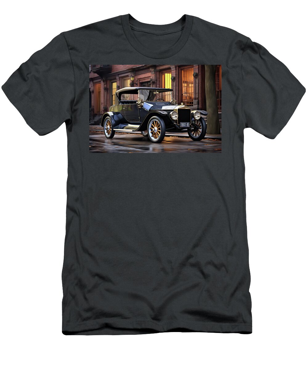 Vintage Car on Brick Street Evie Carrier T-Shirt