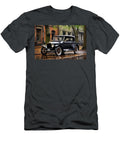 Vintage Car on Cobblestone Street Evie Carrier T-Shirt