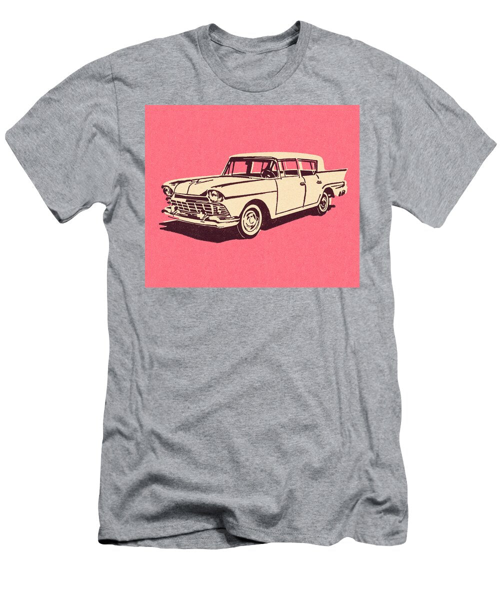 Vintage Car on Pink Background Csa Images T-Shirt