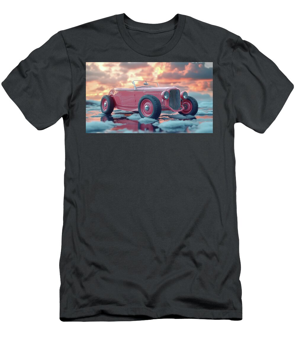 Vintage Car on Reflective Surface Evie Carrier T-Shirt