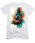 Vintage Car with Geometric Backdrop 1974 Amc Hornet X Hatchback 304 Hugo Boyle T-Shirt
