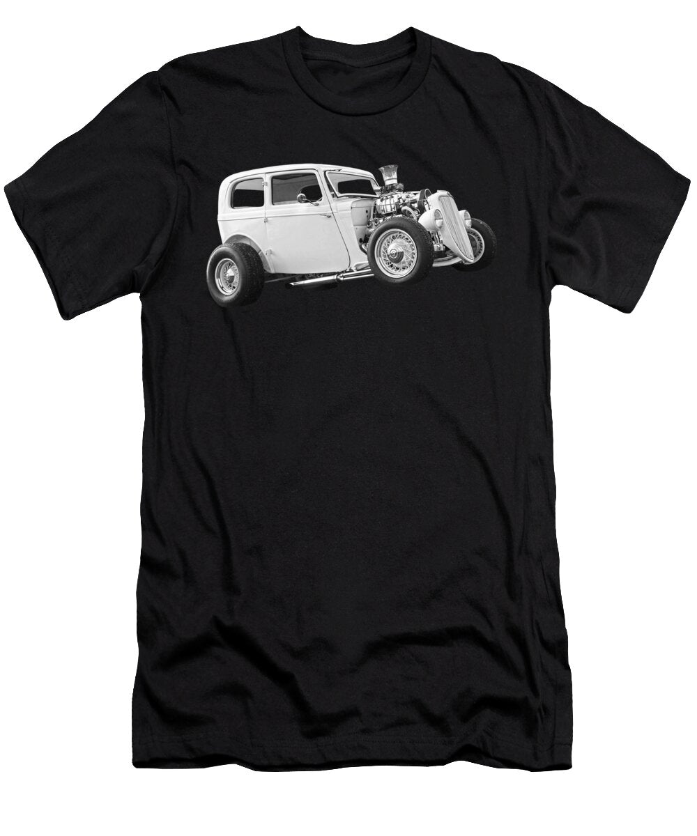 Vintage Ford Hot Rod in Black and White Gill Billington T-Shirt