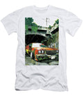 Vintage Plymouth Voyager Car Underneath an Urban Overpass with Graffiti Lowell Harann T-Shirt