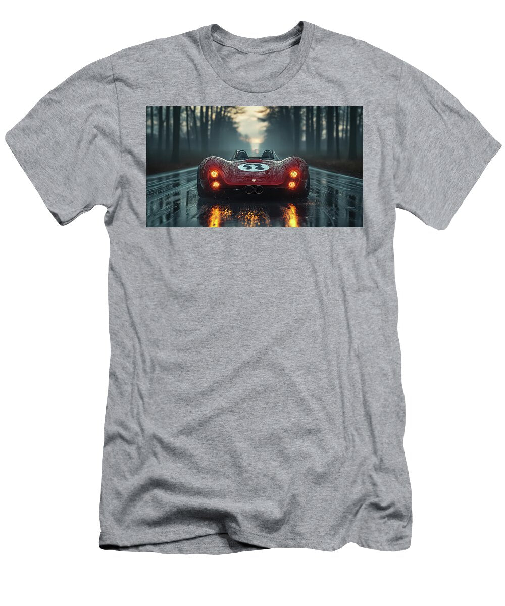 Vintage Race Car on Wet Road Evie Carrier T-Shirt