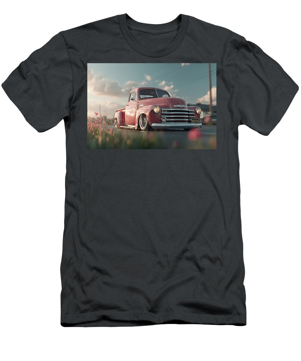 Vintage Red Pickup Truck Evie Carrier T-Shirt