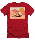 Vintage Scooter in Desert Landscape Retro Scooter Parked Tonal Boho Street Lois Russo T-Shirt