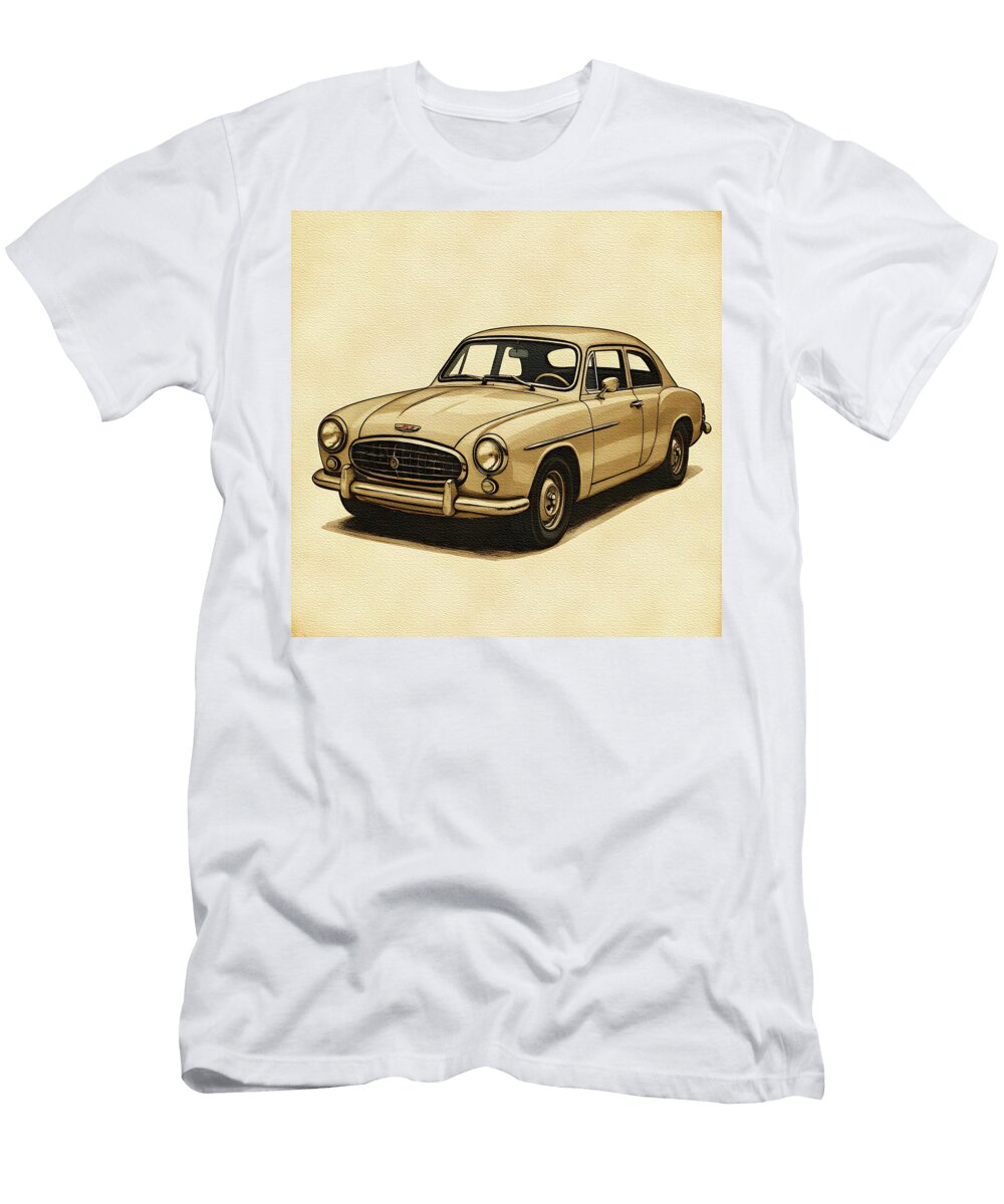 Vintage Sedan on Textured Background John Springfield T-Shirt