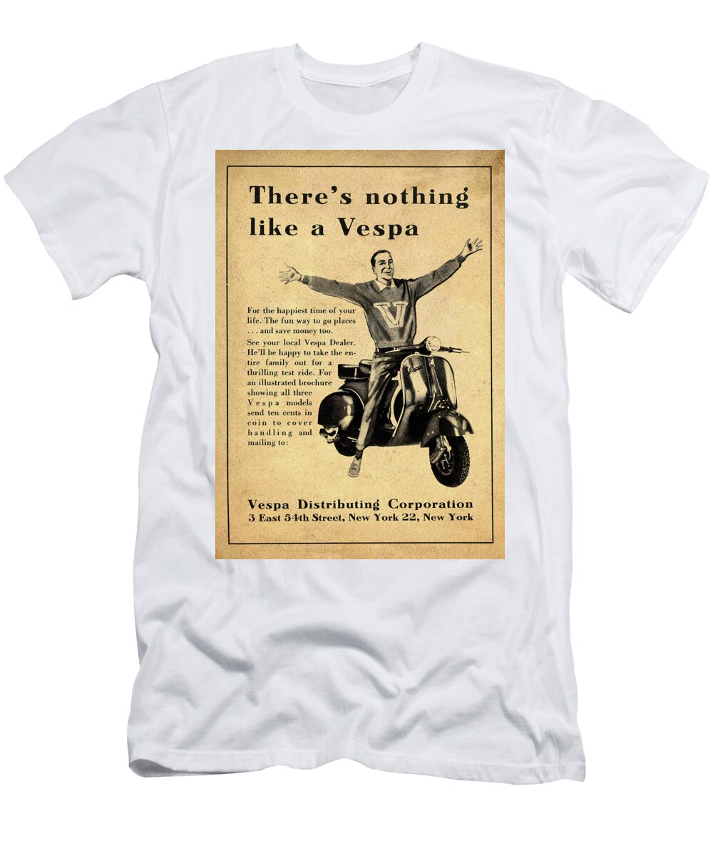 Vintage Theres Nothing Like a Vespa Poster Bill Cannon T-Shirt