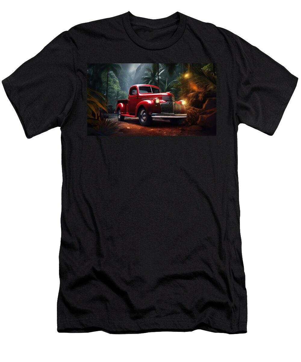 Vintage Truck in Tropical Setting Evie Carrier T-Shirt