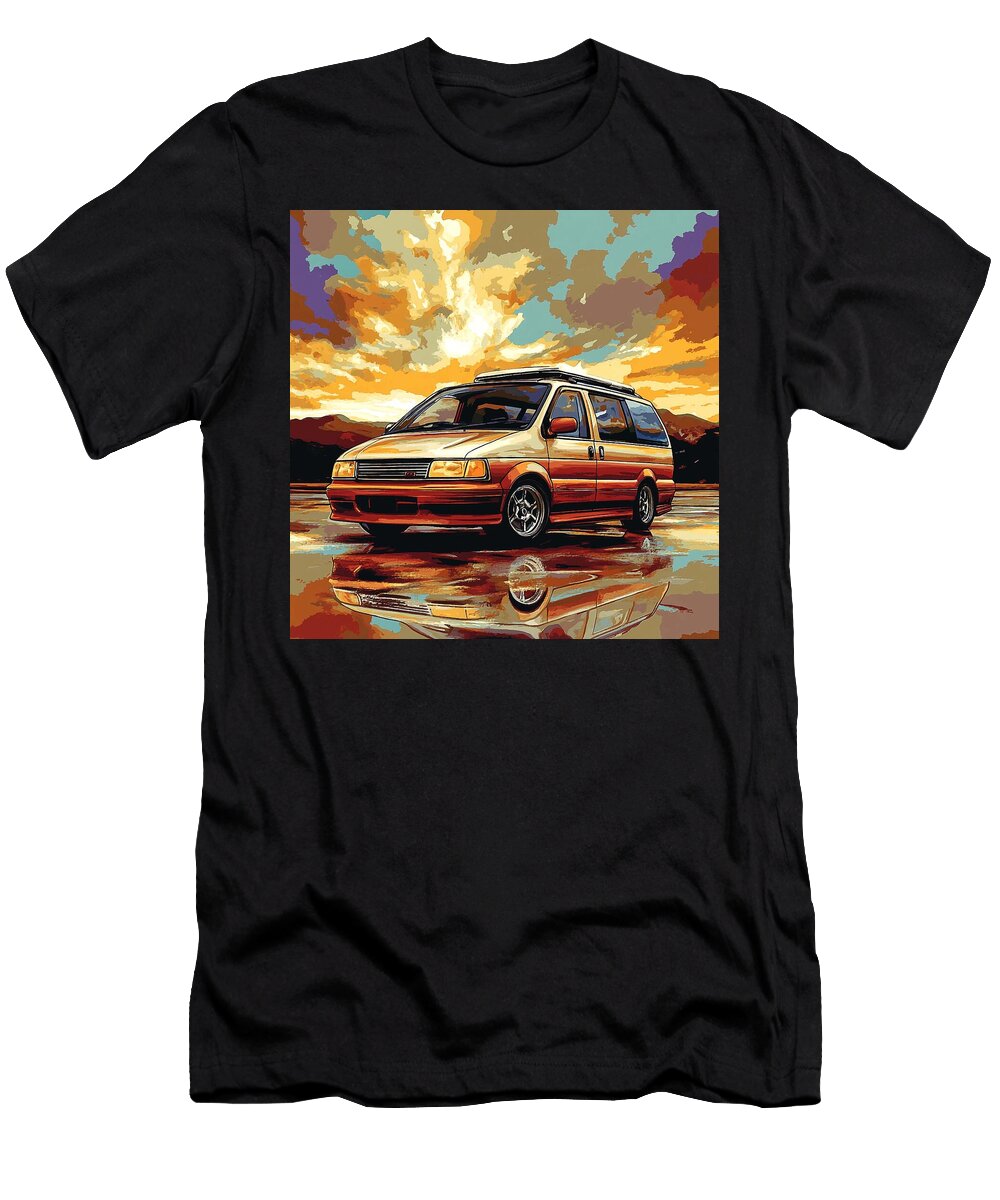 Vintage Van Reflective Surface Honda Odyssey 1994 Japan Minivan Jdm Car Vintage Sunset Road Trip Grayson Sheppard T-Shirt