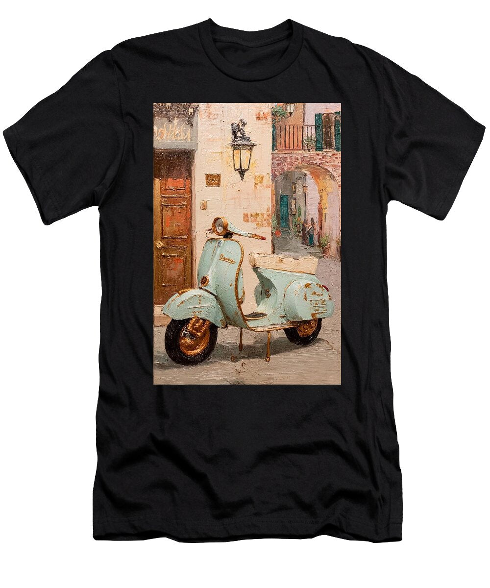 Vintage Vespa in Italian Alleyway Vintage Vespa Eliana Haines T-Shirt
