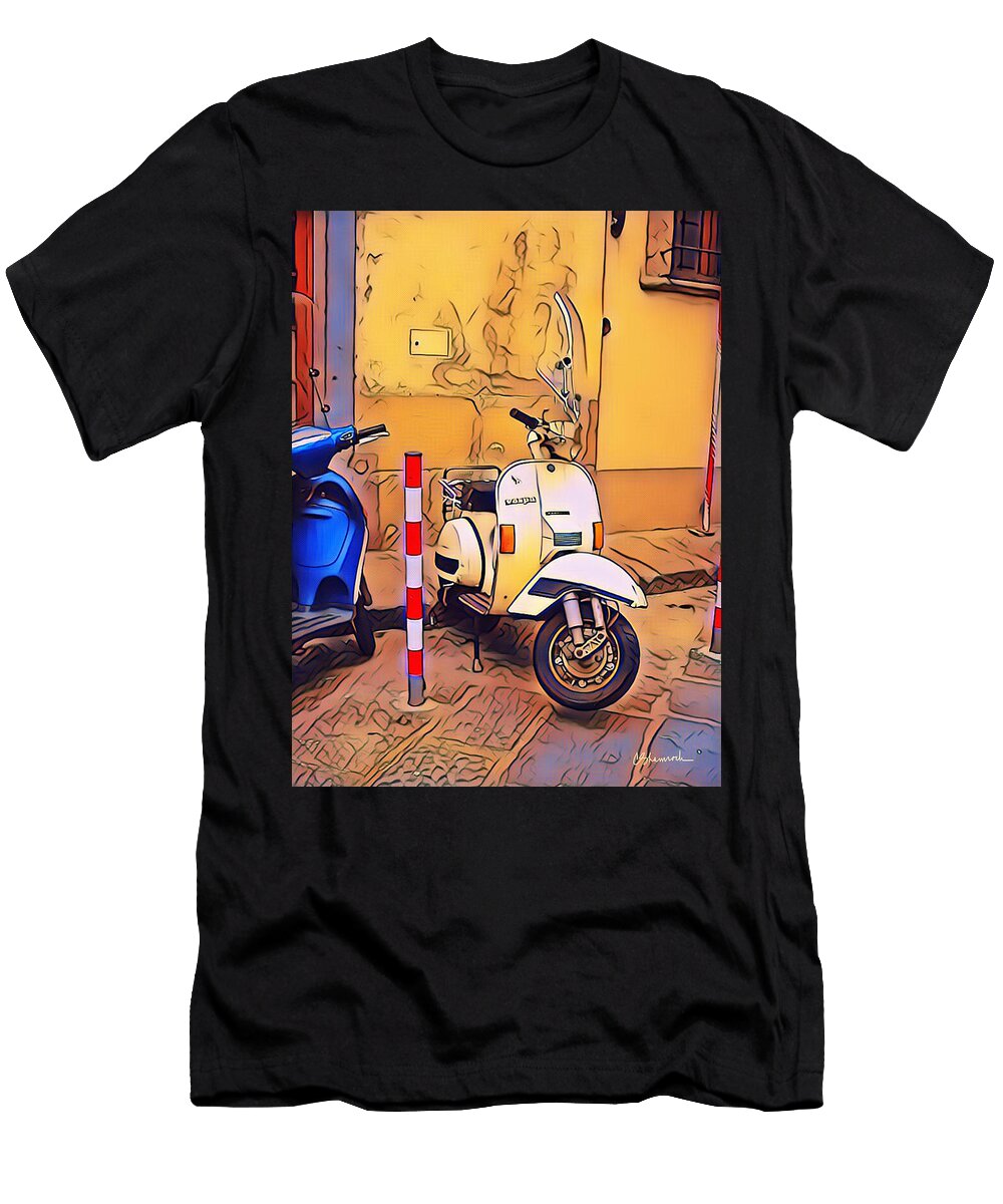 Vintage Vespa Scooter Carol Shamrock T-Shirt