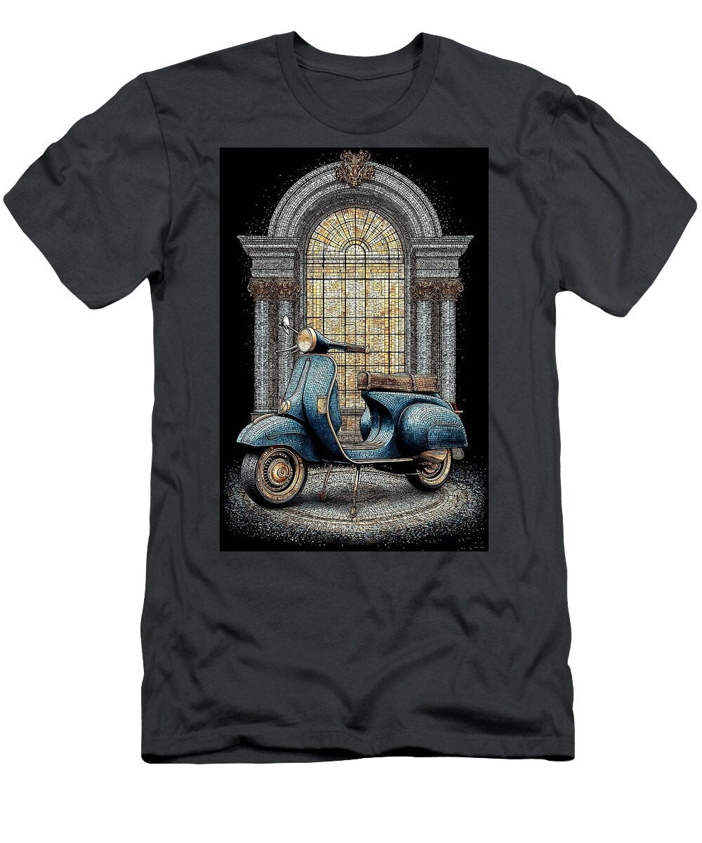 Vintage Vespa with Ornate Arch Vintage Vespa Luna Farmer T-Shirt